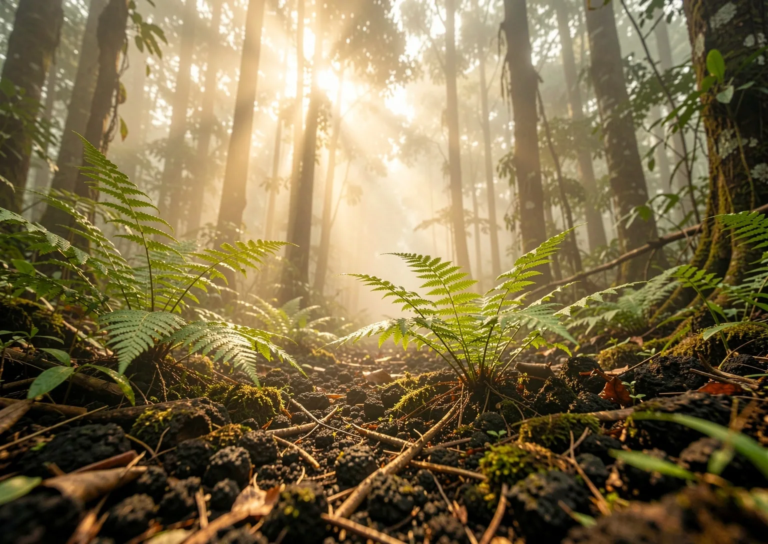 Volcanic forest background